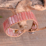 Boho Watermelon Leather Wrap Bracelet Vintage Cuff