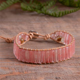 Boho Watermelon Leather Wrap Bracelet Vintage Cuff