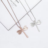 Boho Dragonfly Pendant Long Necklace for Women