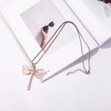 Boho Dragonfly Pendant Long Necklace for Women