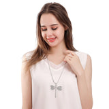 Boho Dragonfly Pendant Long Necklace for Women