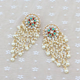 Bollywood Bride Kundan Jhumka Earrings Pearls Drop Jewelry