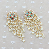 Bollywood Bride Kundan Jhumka Earrings Pearls Drop Jewelry