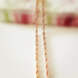 585 Rose Gold Rope Bracelet 170MM Slim Girl Bracelet