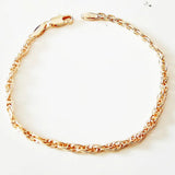 585 Rose Gold Rope Bracelet 170MM Slim Girl Bracelet