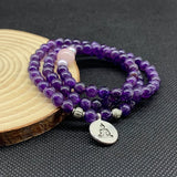 6mm Purple Amethysts Crystal Bracelet for Women