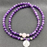 6mm Purple Amethysts Crystal Bracelet for Women