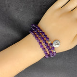 6mm Purple Amethysts Crystal Bracelet for Women