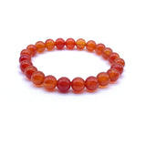 8mm Carnelian Pink Crystal Amethysts Stone Beads Bracelet Set