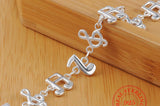 925 Silver Music Symbol Bracelet Wedding Party Jewelry