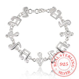 925 Silver Music Symbol Bracelet Wedding Party Jewelry