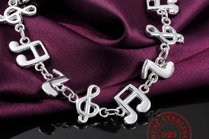 925 Silver Music Symbol Bracelet Wedding Party Jewelry