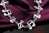 925 Silver Music Symbol Bracelet Wedding Party Jewelry
