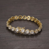 Women Bracelet Brass CZ 8mm Round Zircon Tennis Bracelet Gift
