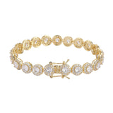Women Bracelet Brass CZ 8mm Round Zircon Tennis Bracelet Gift