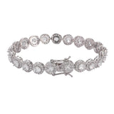 Women Bracelet Brass CZ 8mm Round Zircon Tennis Bracelet Gift