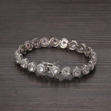 Women Bracelet Brass CZ 8mm Round Zircon Tennis Bracelet Gift