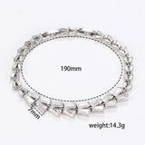 Silver Geometric Shape CZ Bracelet for Couple - Stylish Gift