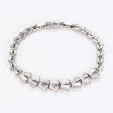 Silver Geometric Shape CZ Bracelet for Couple - Stylish Gift