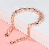 Silver Geometric Shape CZ Bracelet for Couple - Stylish Gift