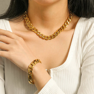 Women Bracelet Linked Bangle Hand Wrist Jewelry Stainless Steel