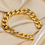 Women Bracelet Linked Bangle Hand Wrist Jewelry Stainless Steel
