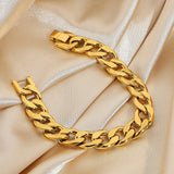 Women Bracelet Linked Bangle Hand Wrist Jewelry Stainless Steel