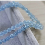 Natural Aquamarines 10mm Round Beads Elastic Bracelet