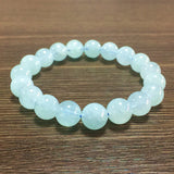 Natural Aquamarines 10mm Round Beads Elastic Bracelet