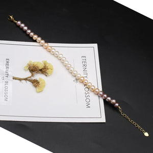 Freshwater Pearl Bracelet Three Charms Birthday Gift