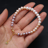 Freshwater Pearl Bracelet Three Charms Birthday Gift