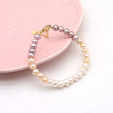 Freshwater Pearl Bracelet Three Charms Birthday Gift