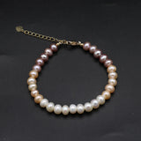 Freshwater Pearl Bracelet Three Charms Birthday Gift