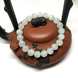 Aquamarine Round Bead Bracelet Nature Stone Bangle for Women Men