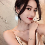 Crystal Circle Link Chain Bracelet Women Jewelry