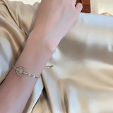 Crystal Circle Link Chain Bracelet Women Jewelry