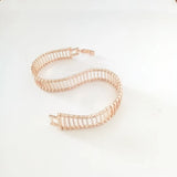 585 Rose Women Bracelet Long Hand Catenary Link Lady Jewelry