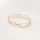 585 Rose Women Bracelet Long Hand Catenary Link Lady Jewelry