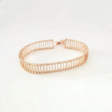 585 Rose Women Bracelet Long Hand Catenary Link Lady Jewelry