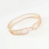 585 Rose Women Bracelet Long Hand Catenary Link Lady Jewelry