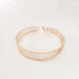 585 Rose Women Bracelet Long Hand Catenary Link Lady Jewelry