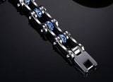 Women Bracelet Stainless Steel Bike Chain Bracelet with Crystal Jewelry