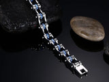 Women Bracelet Stainless Steel Bike Chain Bracelet with Crystal Jewelry