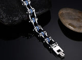 Women Bracelet Stainless Steel Bike Chain Bracelet with Crystal Jewelry