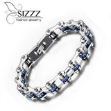 Women Bracelet Stainless Steel Bike Chain Bracelet with Crystal Jewelry