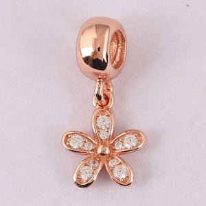 Women Bracelet Bead DIY Jewelry Daisy Flowers Dangle Charm Lady Bangle