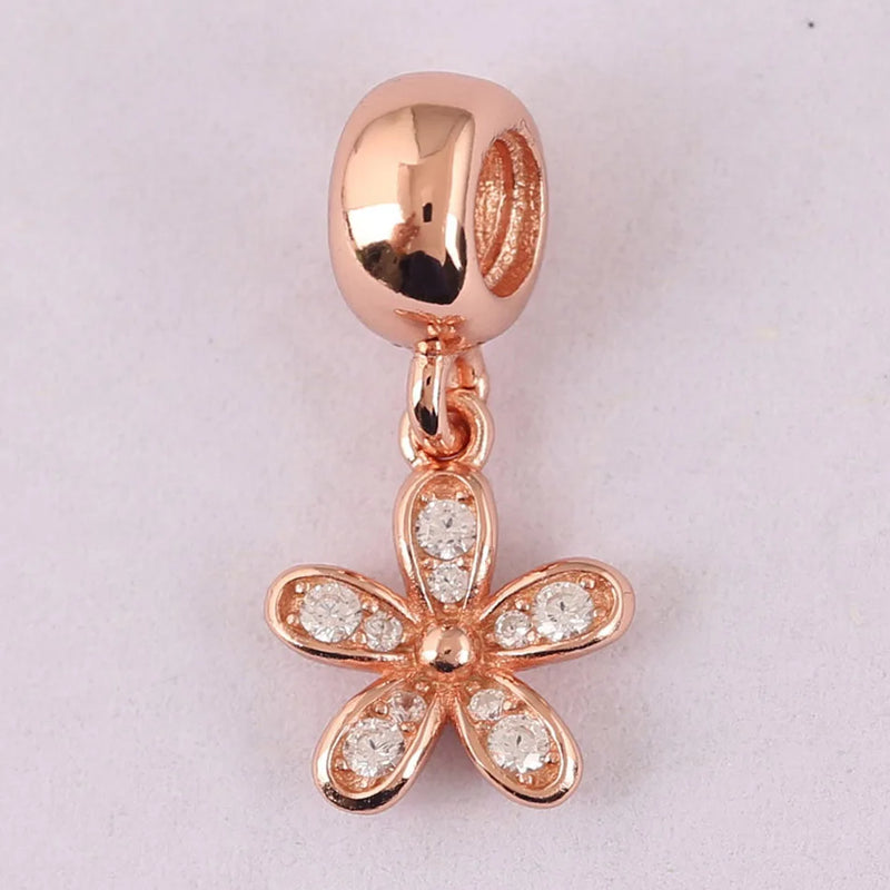 Women Bracelet Bead DIY Jewelry Daisy Flowers Dangle Charm Lady Bangle
