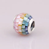 Multi-Color Bead Silver Bracelet DIY Jewelry Lady Bangle
