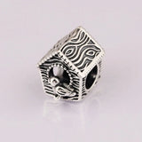 Silver Bead Bracelet Spring Bird House Charm DIY Jewelry
