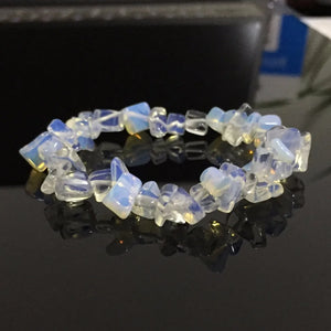 Opal Moonstone Chip Stone Bracelet Balance Healing Natural Beads